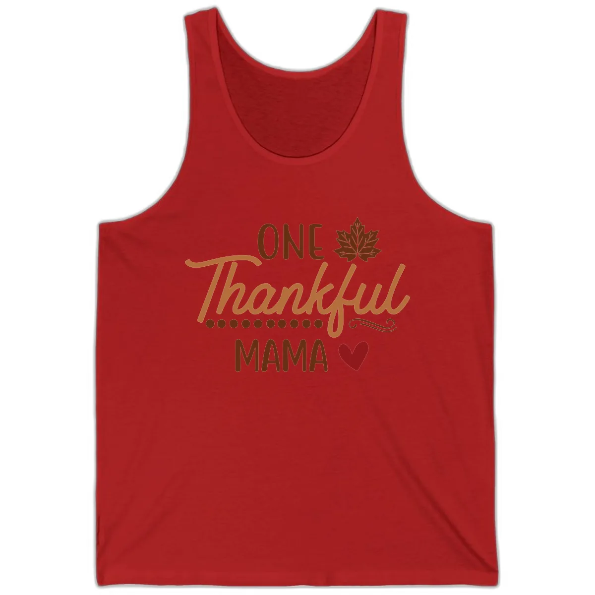 One Thankful Mama Thanksgiving Design Tank in Red