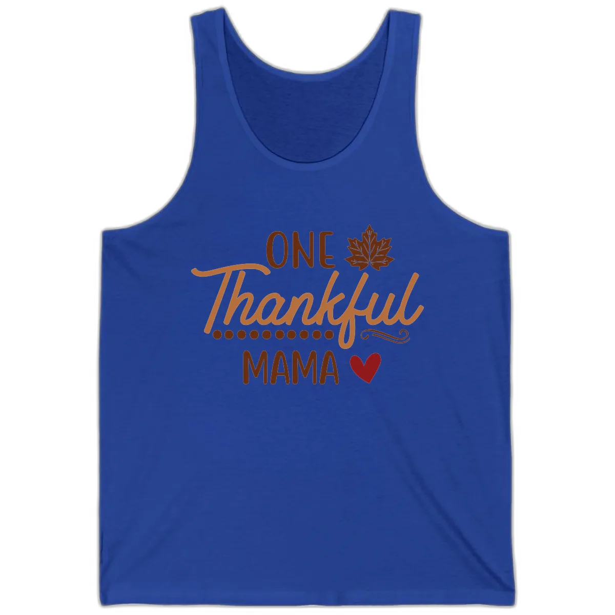One Thankful Mama Thanksgiving Design Tank in True Royal