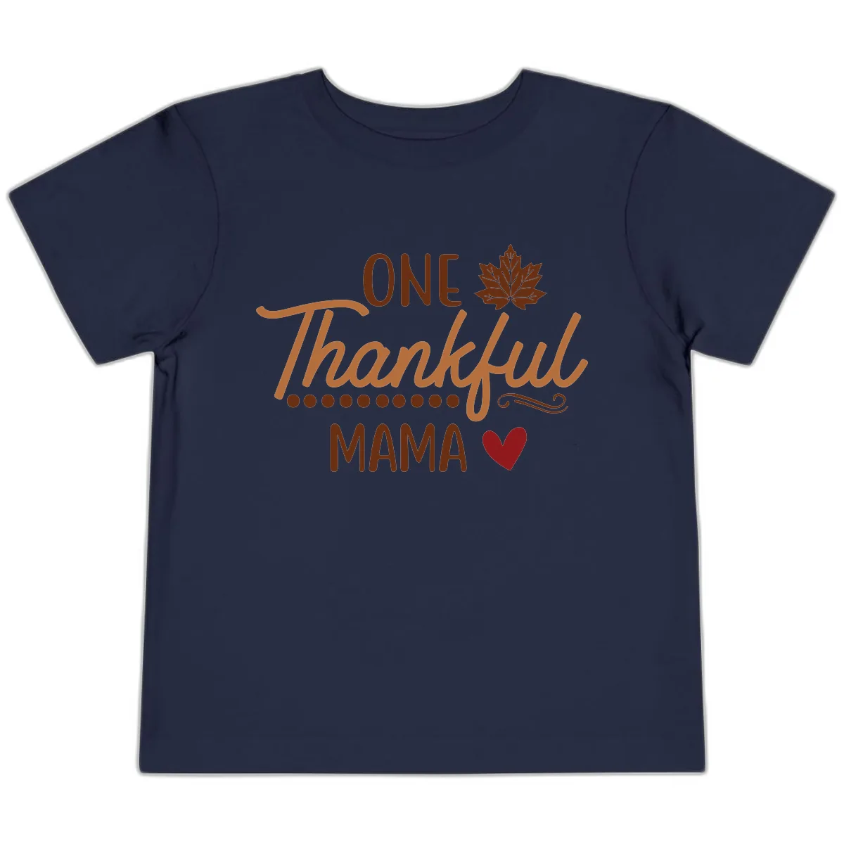 One Thankful Mama Thanksgiving Design Toddler T-Shirt in Navy