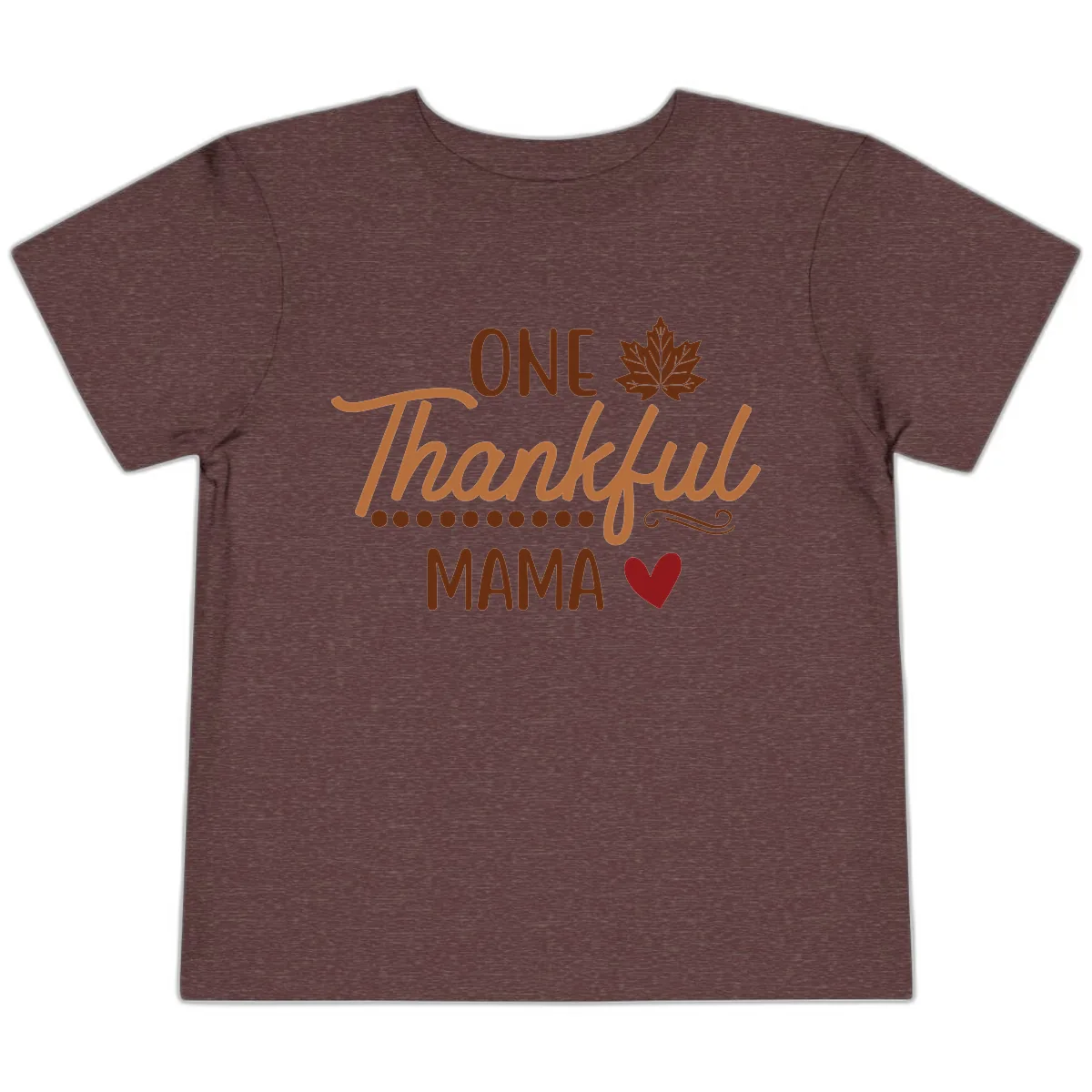One Thankful Mama Thanksgiving Design Toddler T-Shirt in Heather Maroon