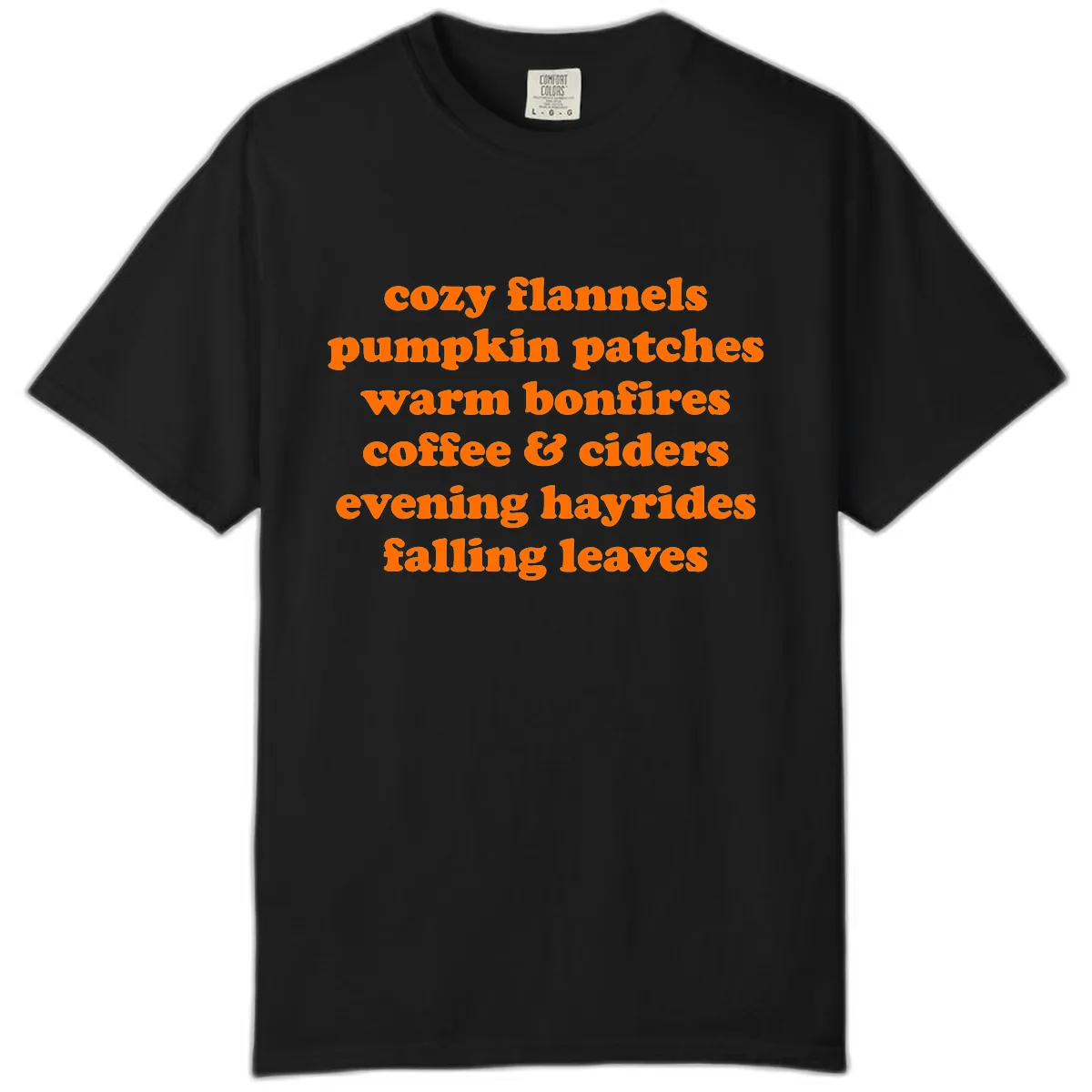 Autumnal Vibes Typography Design Comfort Color in Black