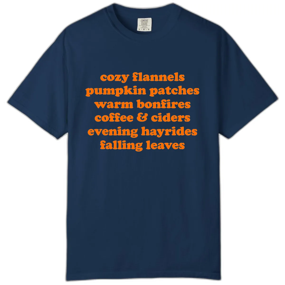 Autumnal Vibes Typography Design Comfort Color in Navy