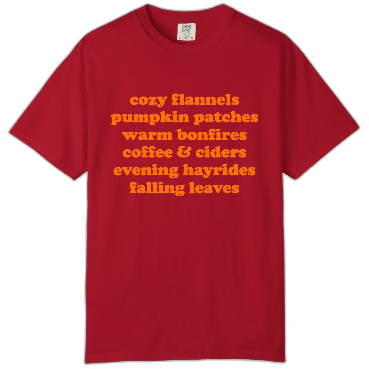 Autumnal Vibes Typography Design Comfort Color in Red