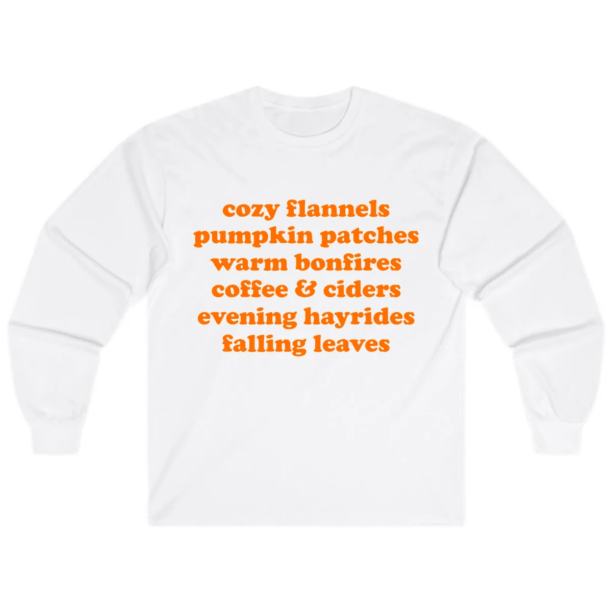 Autumnal Vibes Typography Design Long Sleeve in White