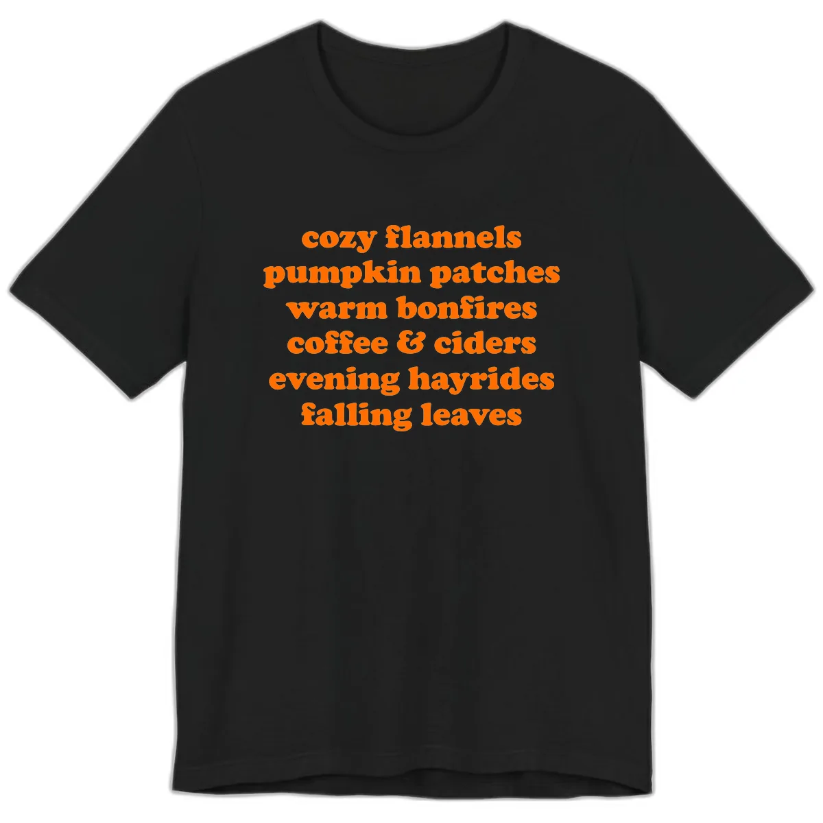 Autumnal Vibes Typography Design Premium T-Shirt in Black