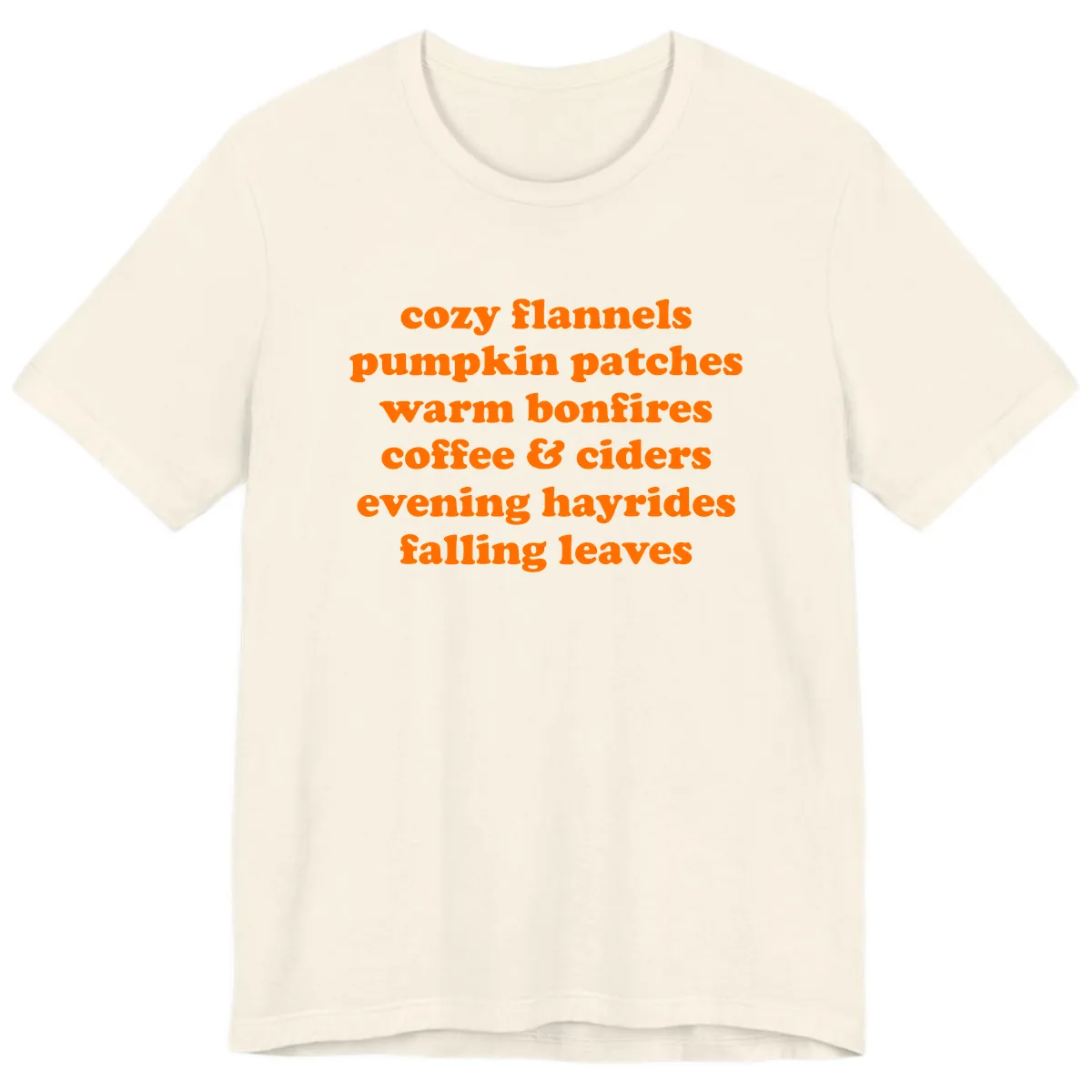 Autumnal Vibes Typography Design Premium T-Shirt in Natural