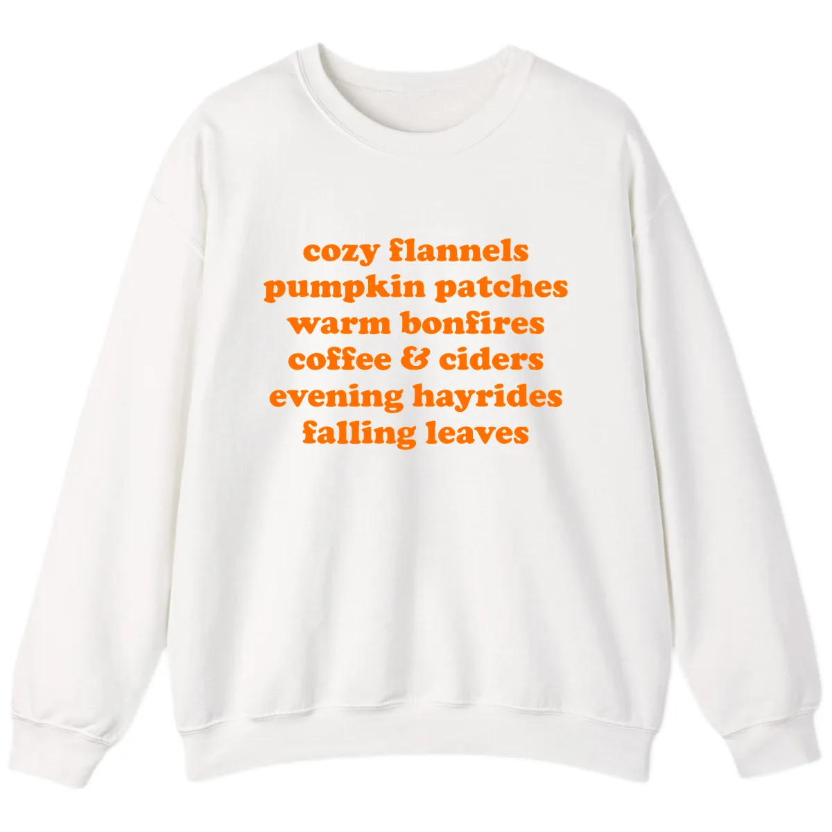 Autumnal Vibes Typography Design Sweatshirt in White
