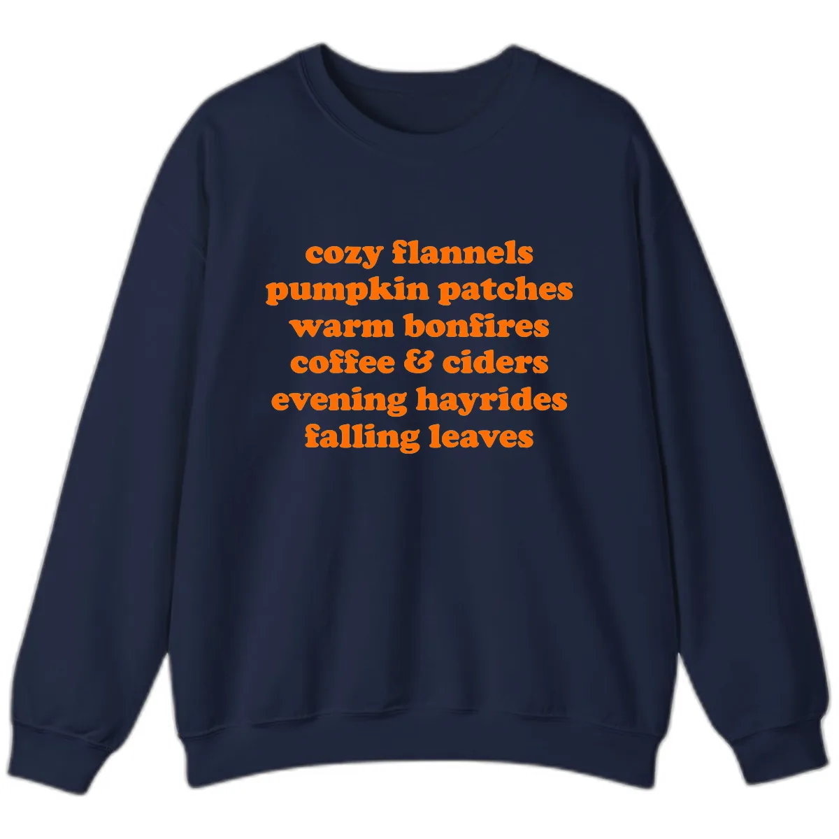 Autumnal Vibes Typography Design Sweatshirt in Navy