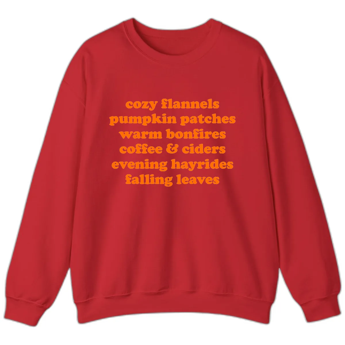 Autumnal Vibes Typography Design Sweatshirt in Red