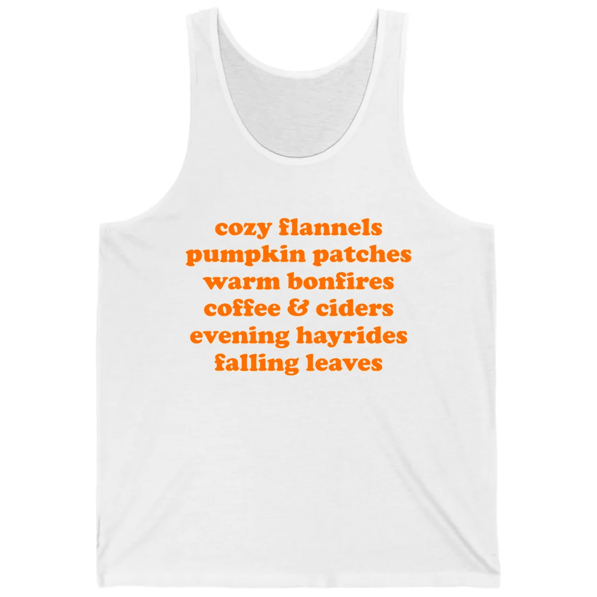 Autumnal Vibes Typography Design Tank in White
