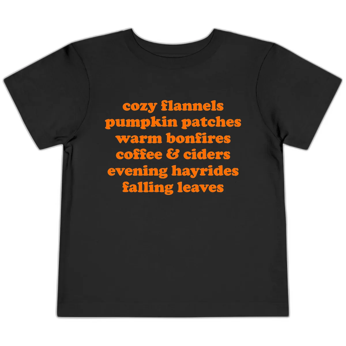 Autumnal Vibes Typography Design Toddler T-Shirt in Black