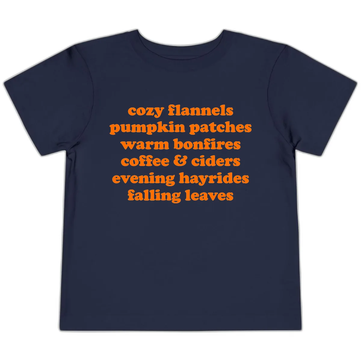 Autumnal Vibes Typography Design Toddler T-Shirt in Navy