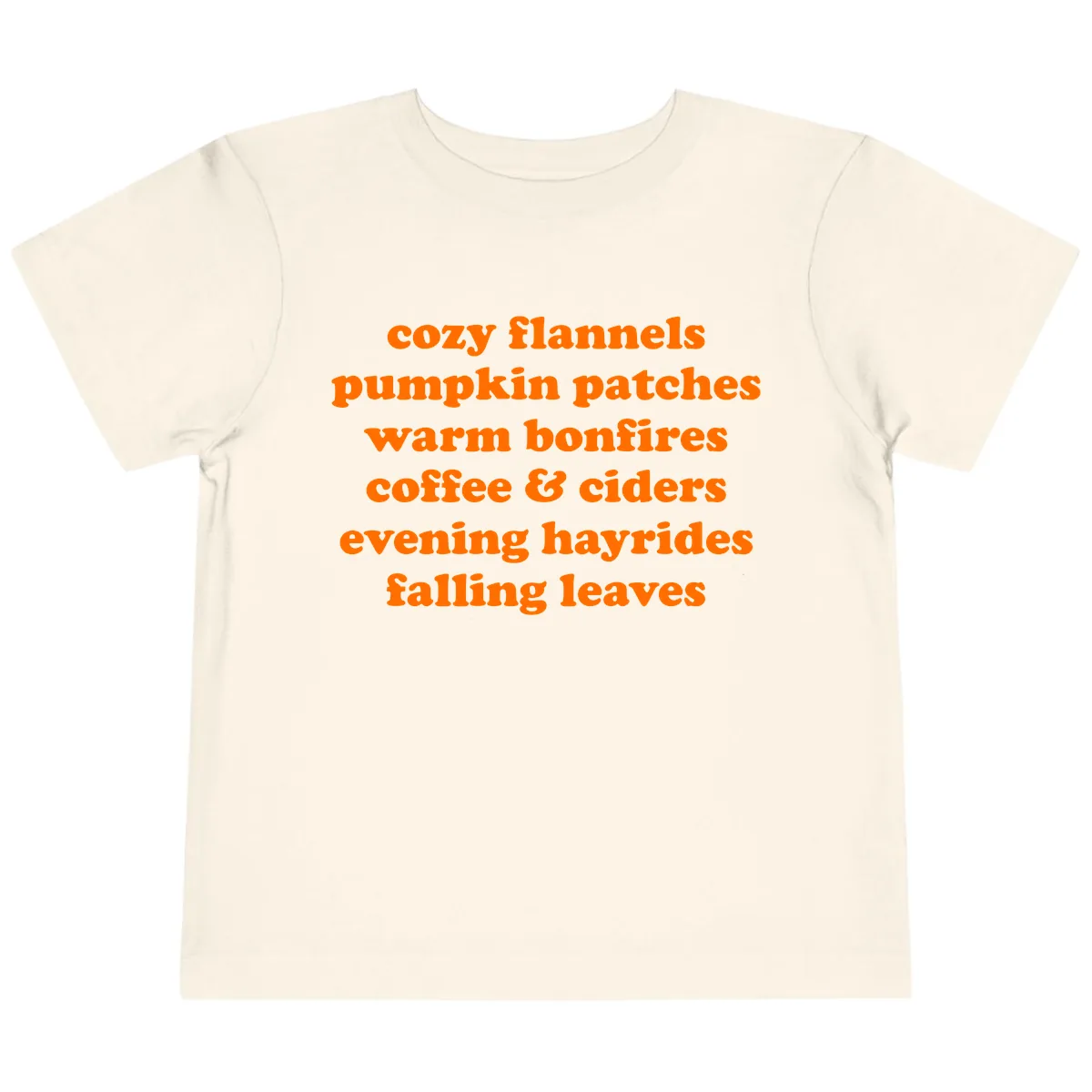 Autumnal Vibes Typography Design Toddler T-Shirt in Natural