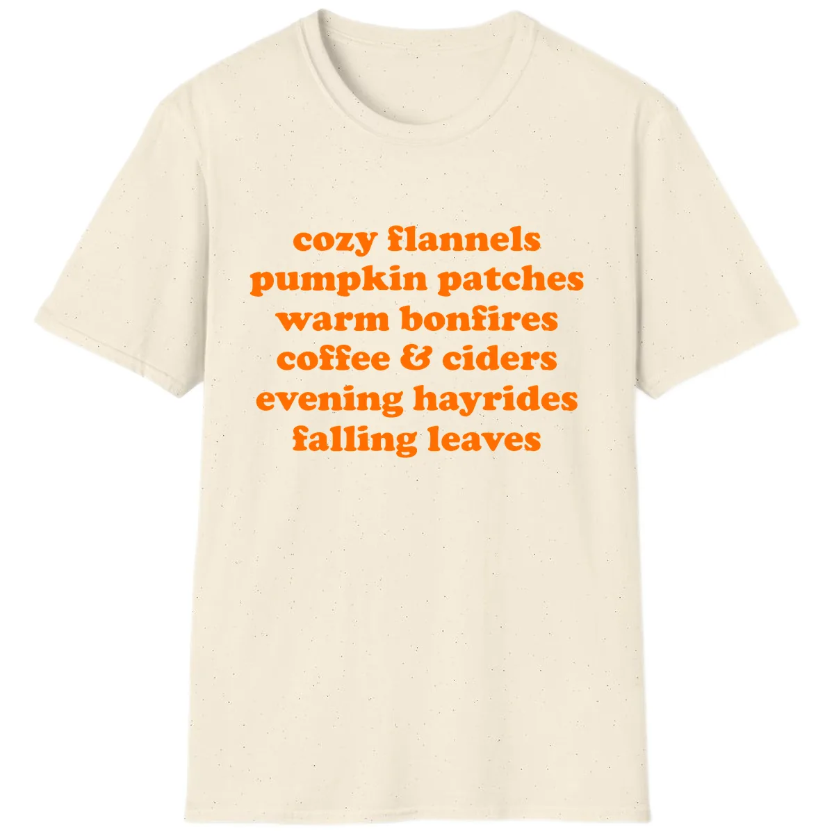 Autumnal Vibes Typography Design T-Shirt in Natural