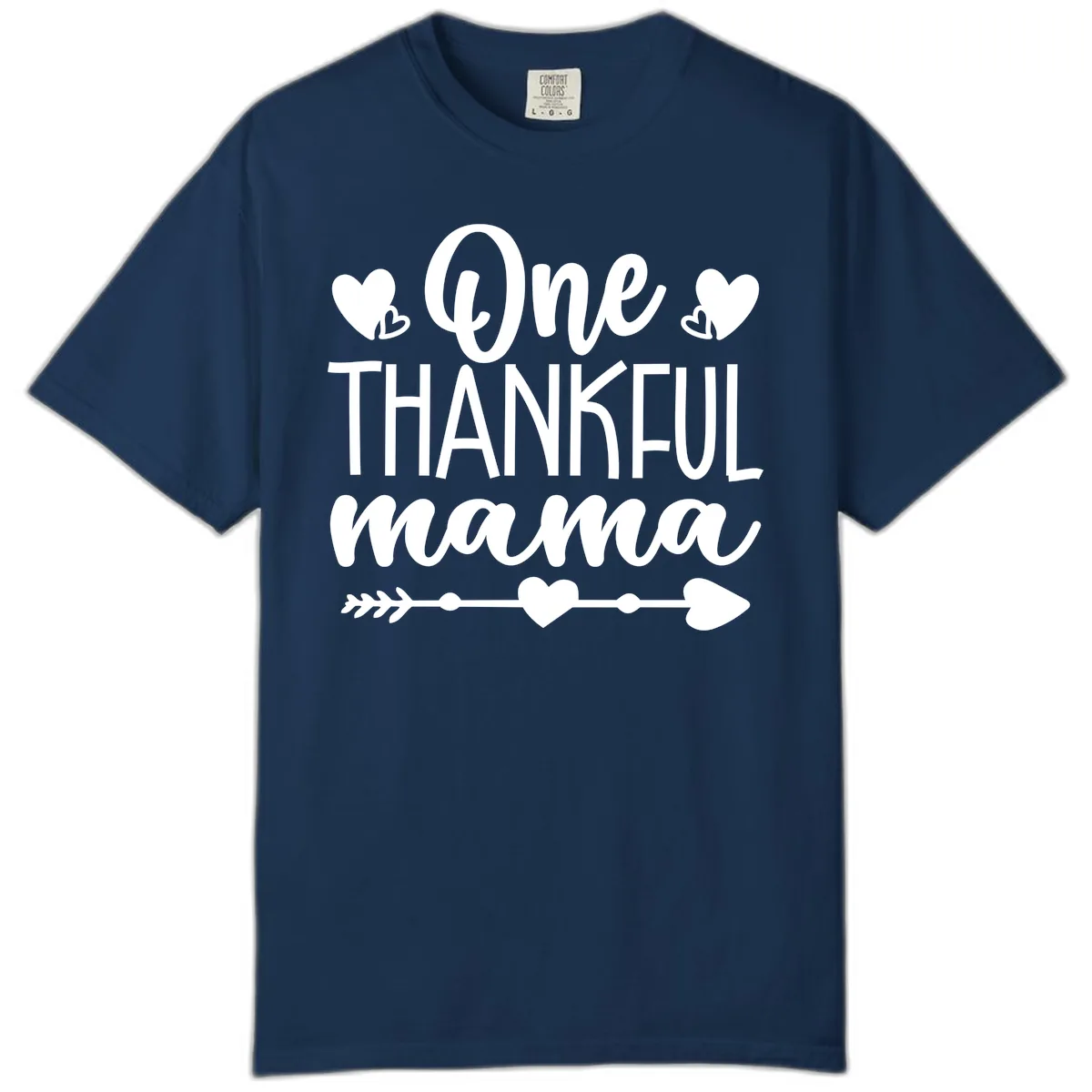 One Thankful Mama Heart Design Comfort Color in Navy