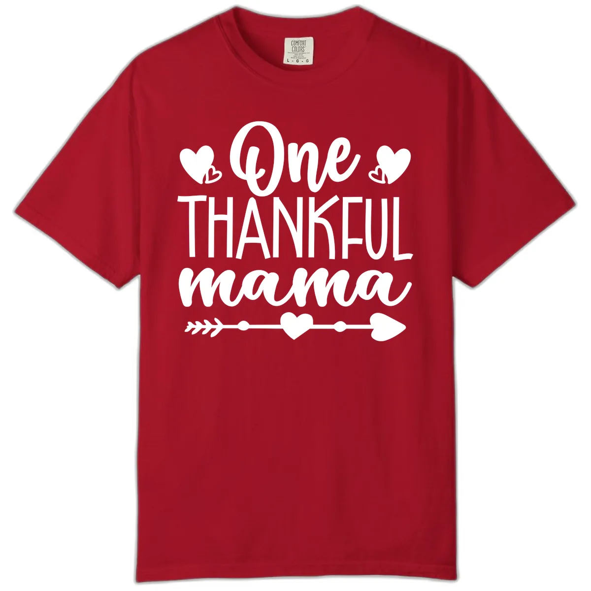One Thankful Mama Heart Design Comfort Color in Red