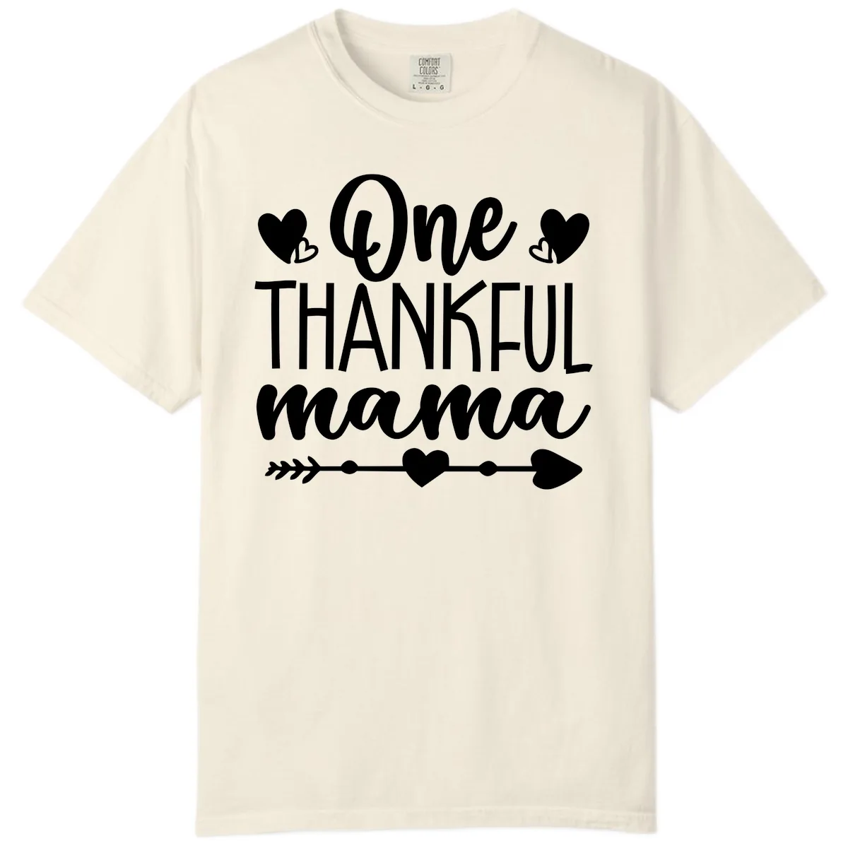 One Thankful Mama Heart Design Comfort Color in Ivory
