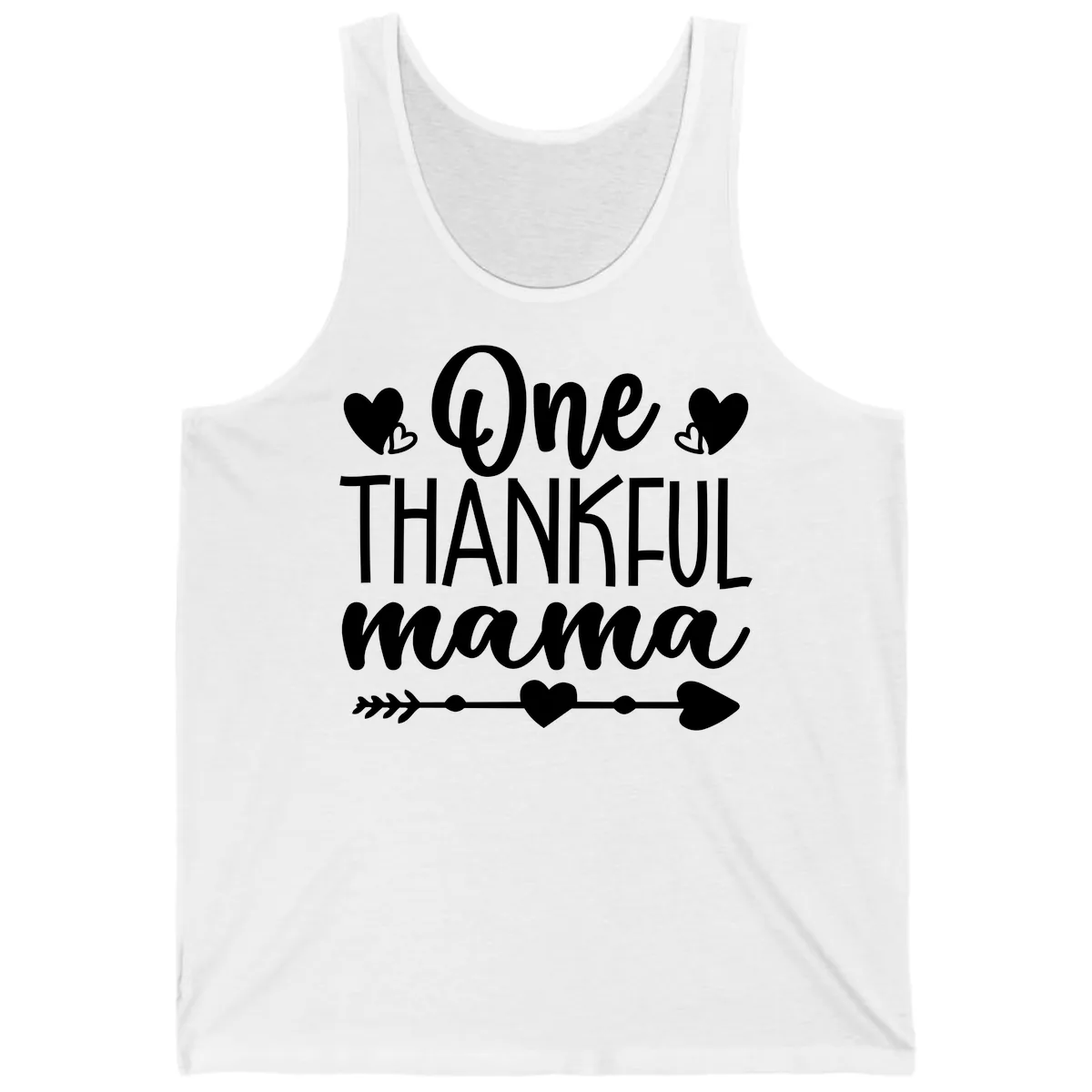 One Thankful Mama Heart Design Tank in White