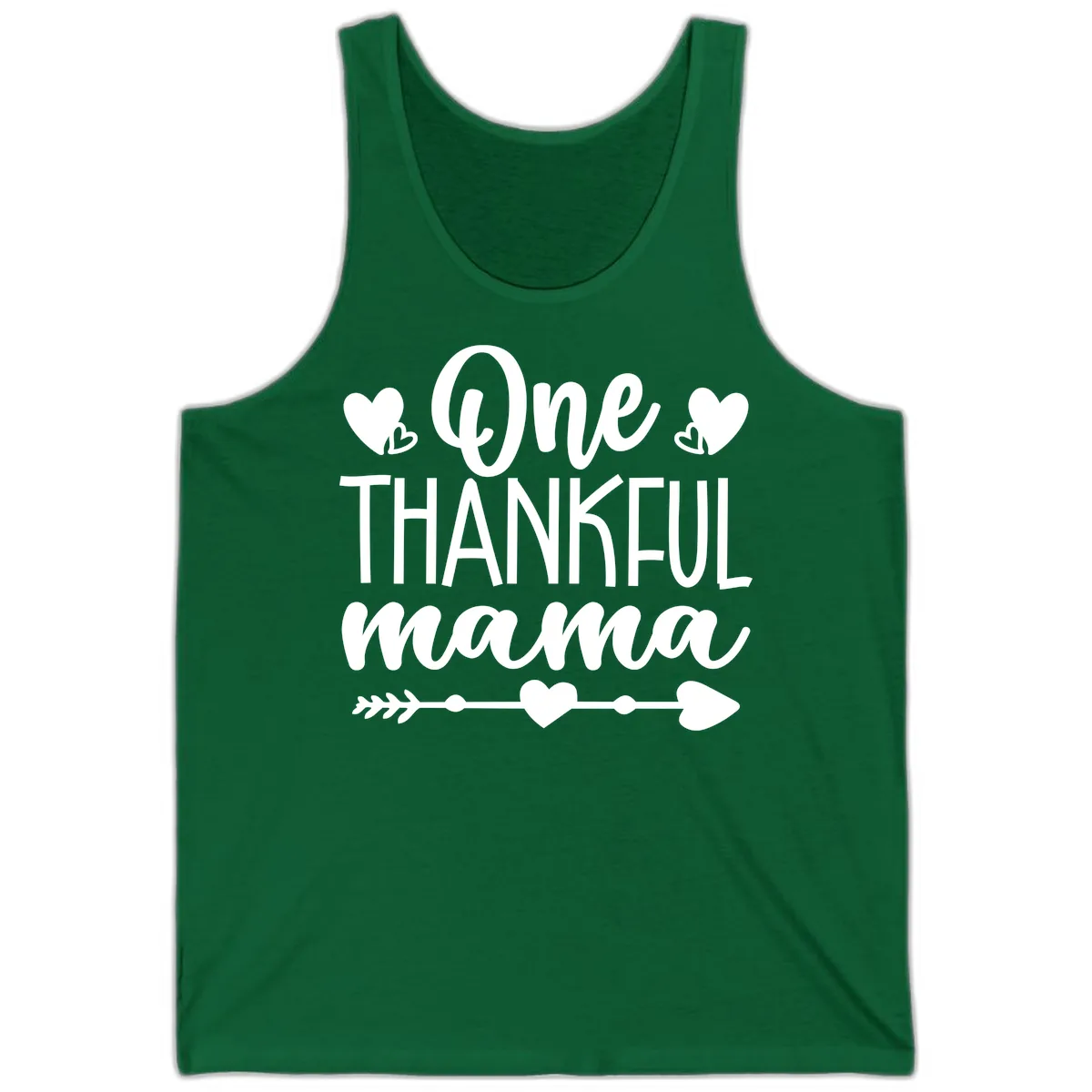 One Thankful Mama Heart Design Tank in Kelly