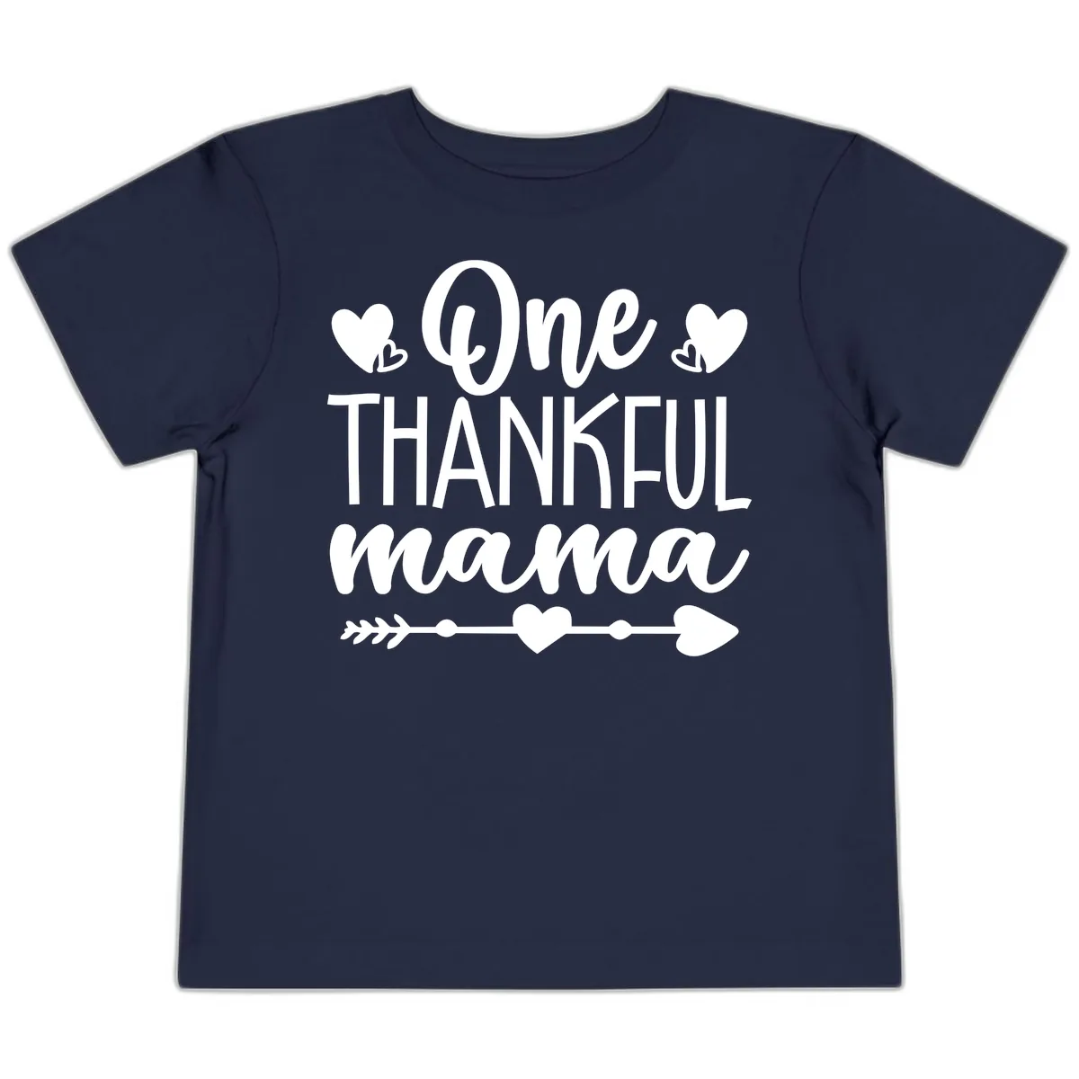 One Thankful Mama Heart Design Toddler T-Shirt in Navy