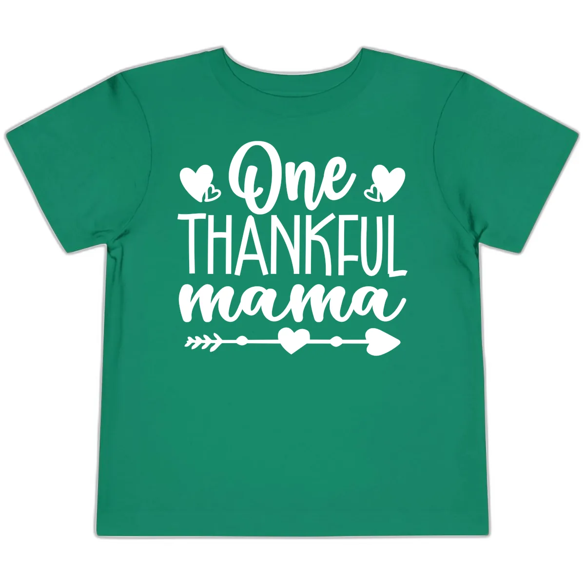 One Thankful Mama Heart Design Toddler T-Shirt in Kelly