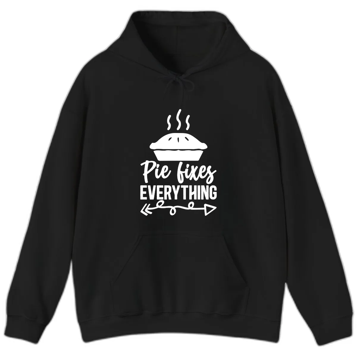 Pie Fixes Everything Statement Piece Hoodie in Black