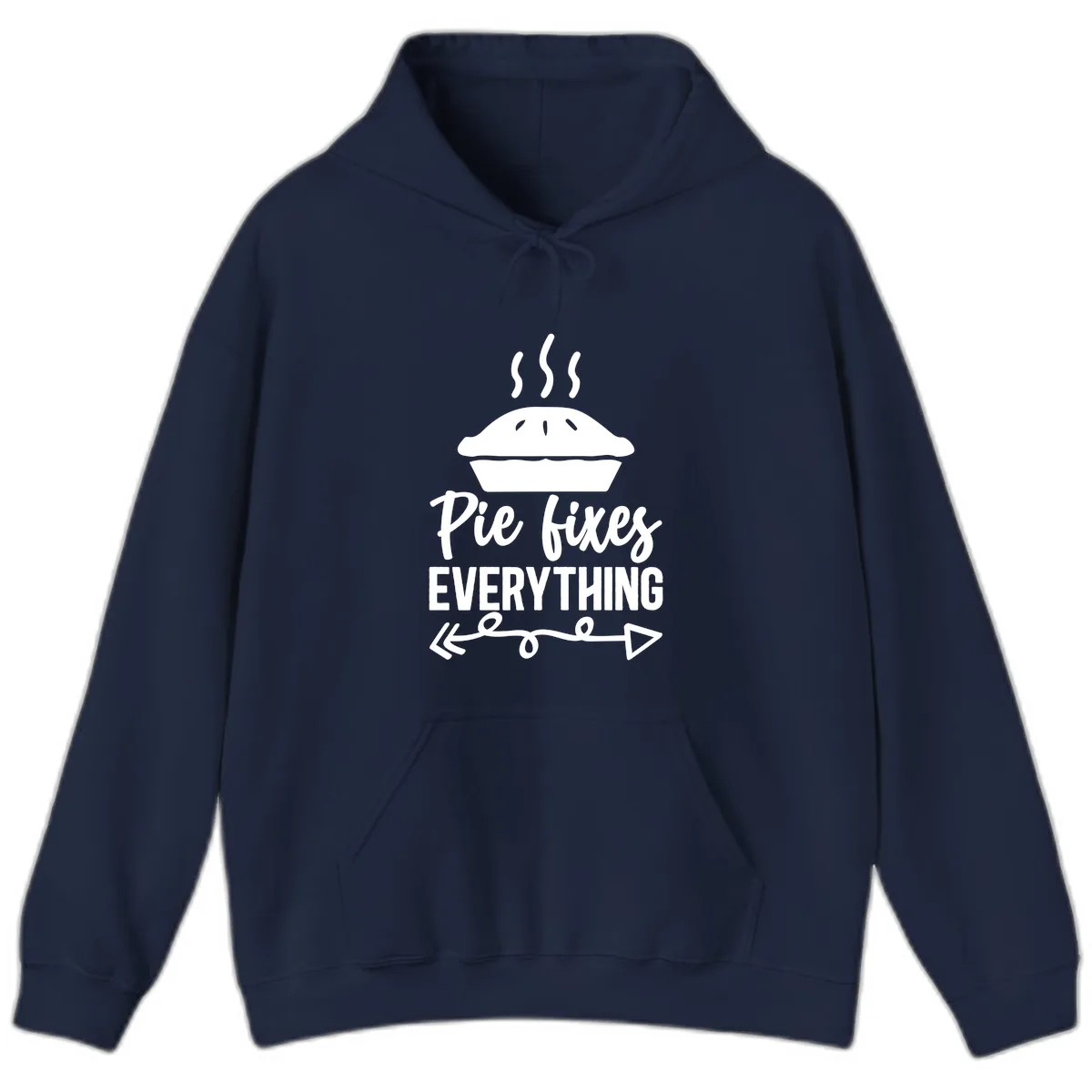 Pie Fixes Everything Statement Piece Hoodie in Navy