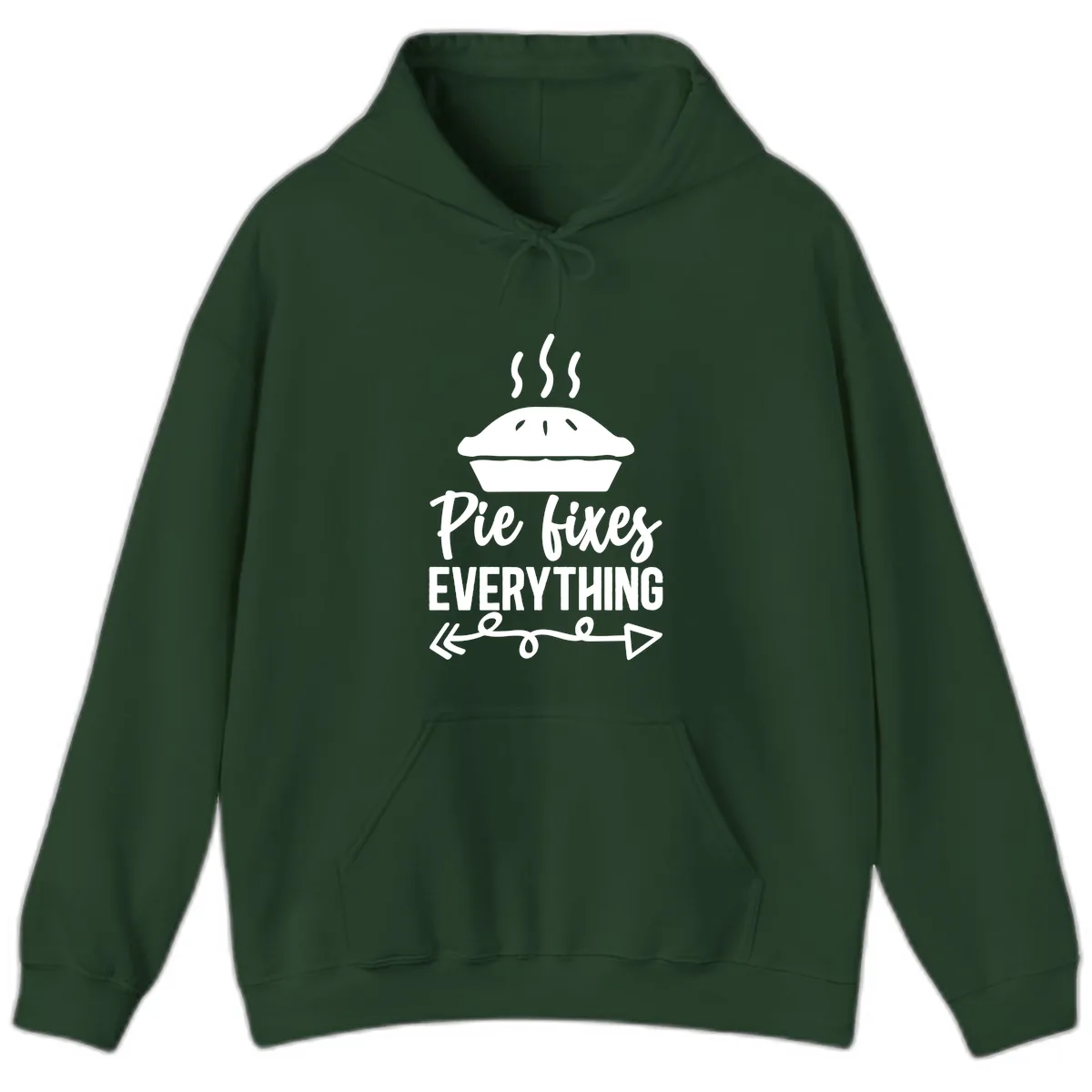Pie Fixes Everything Statement Piece Hoodie in Forest Green