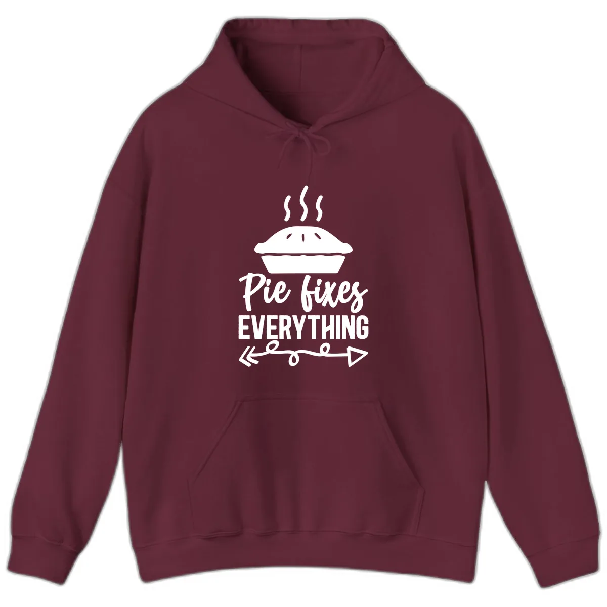 Pie Fixes Everything Statement Piece Hoodie in Maroon