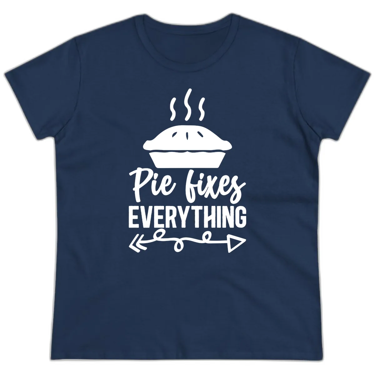 Pie Fixes Everything Statement Piece Ladies Tee in Navy