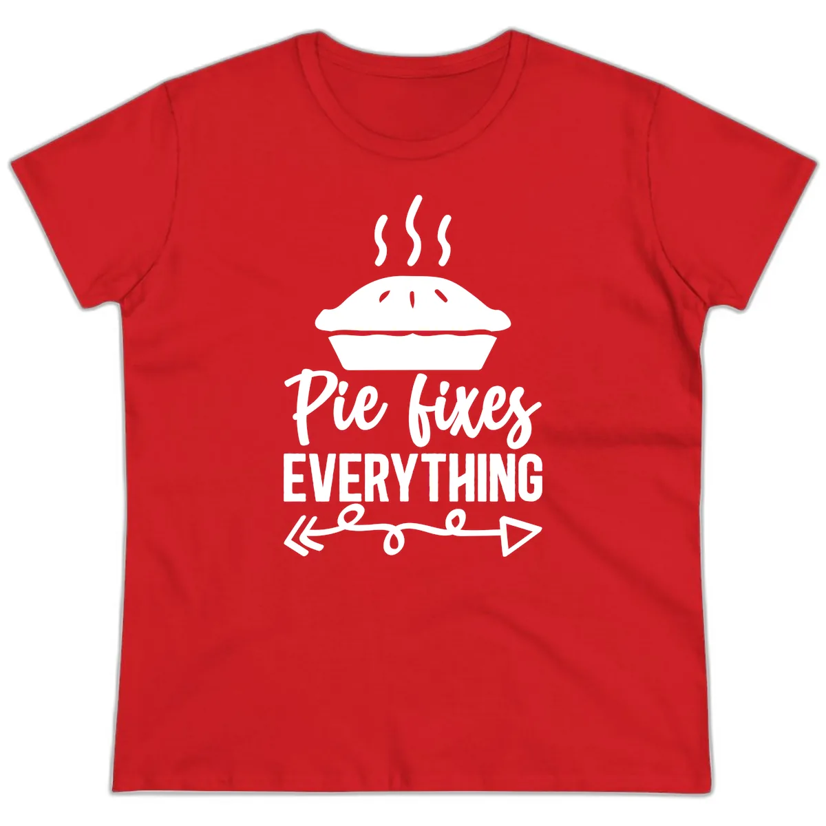 Pie Fixes Everything Statement Piece Ladies Tee in Red