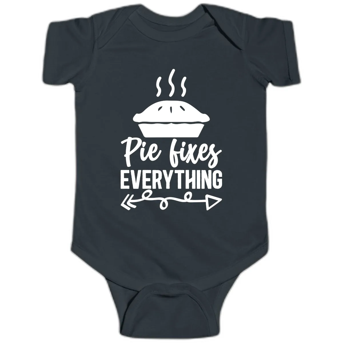 Pie Fixes Everything Statement Piece Baby Onesie in Black