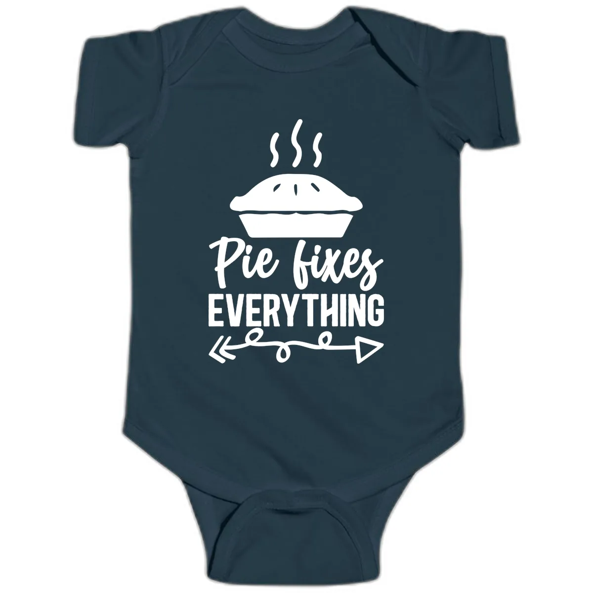 Pie Fixes Everything Statement Piece Baby Onesie in Navy