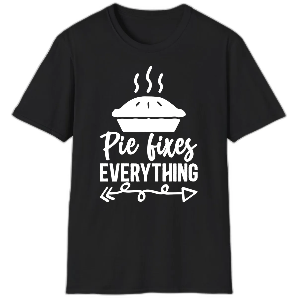Pie Fixes Everything Statement Piece T-Shirt in Black