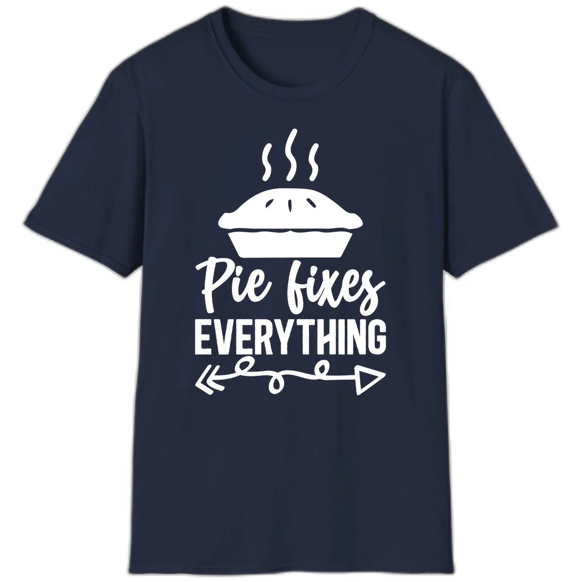 Pie Fixes Everything Statement Piece T-Shirt in Navy