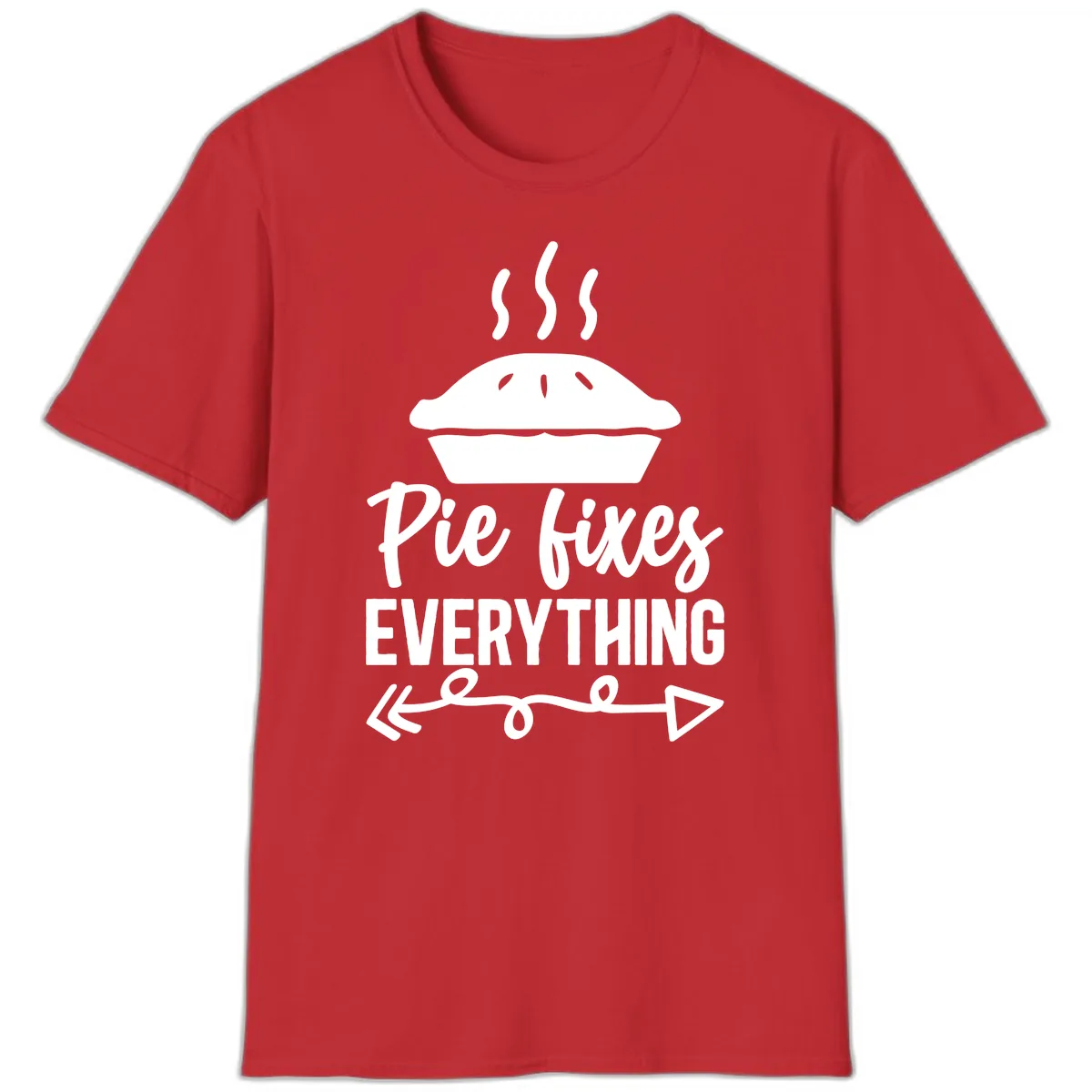 Pie Fixes Everything Statement Piece T-Shirt in Red