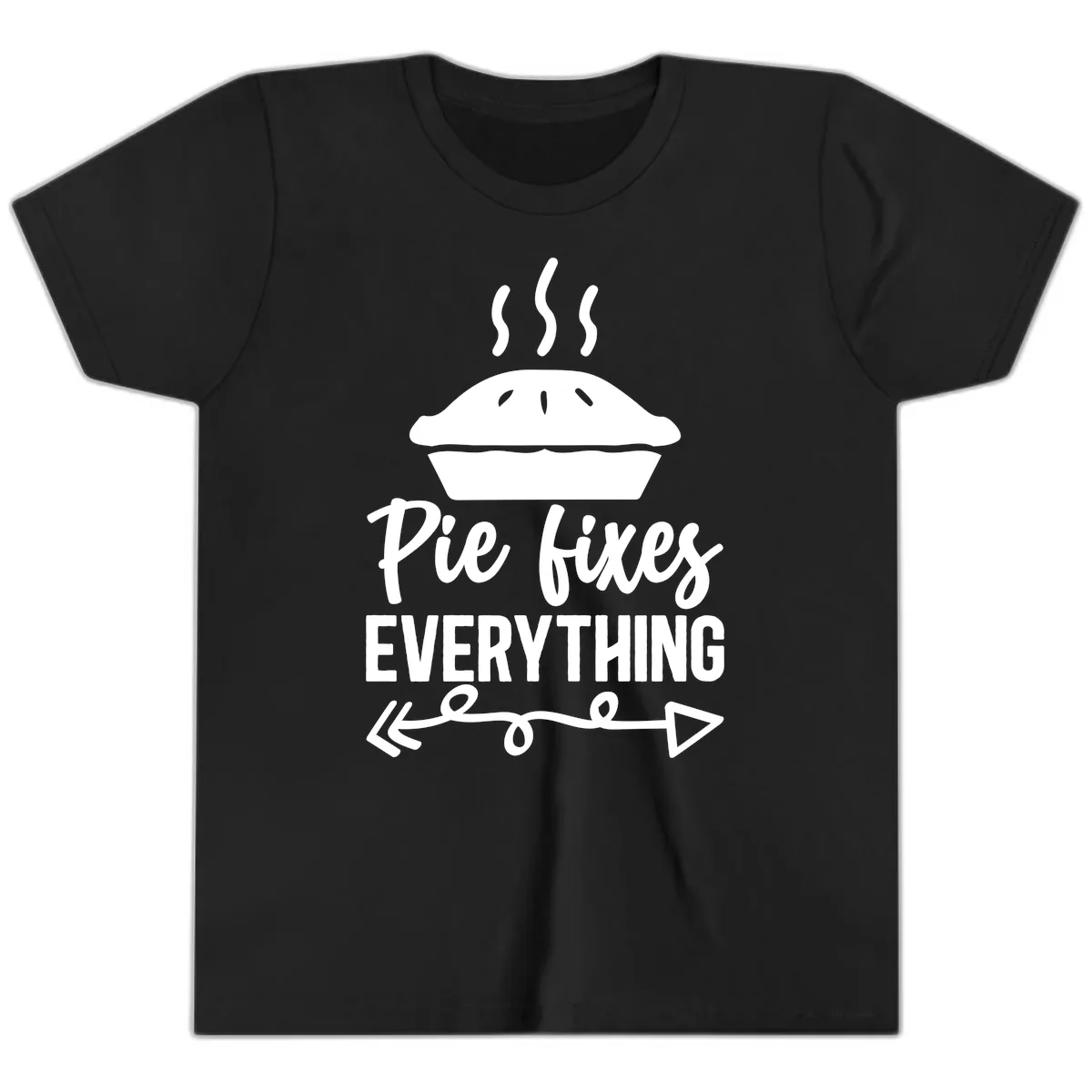 Pie Fixes Everything Statement Piece Youth T-Shirt in Black