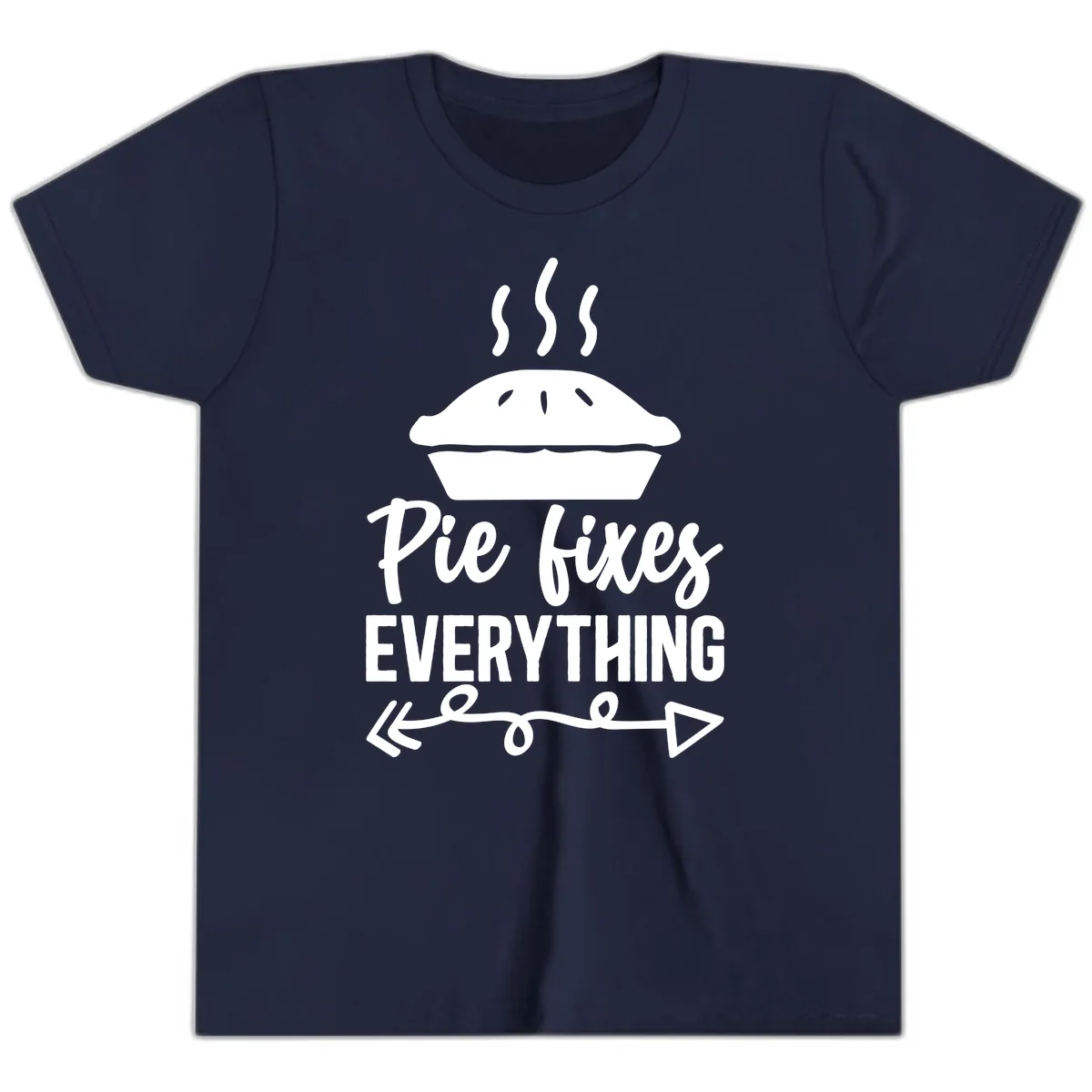 Pie Fixes Everything Statement Piece Youth T-Shirt in Navy