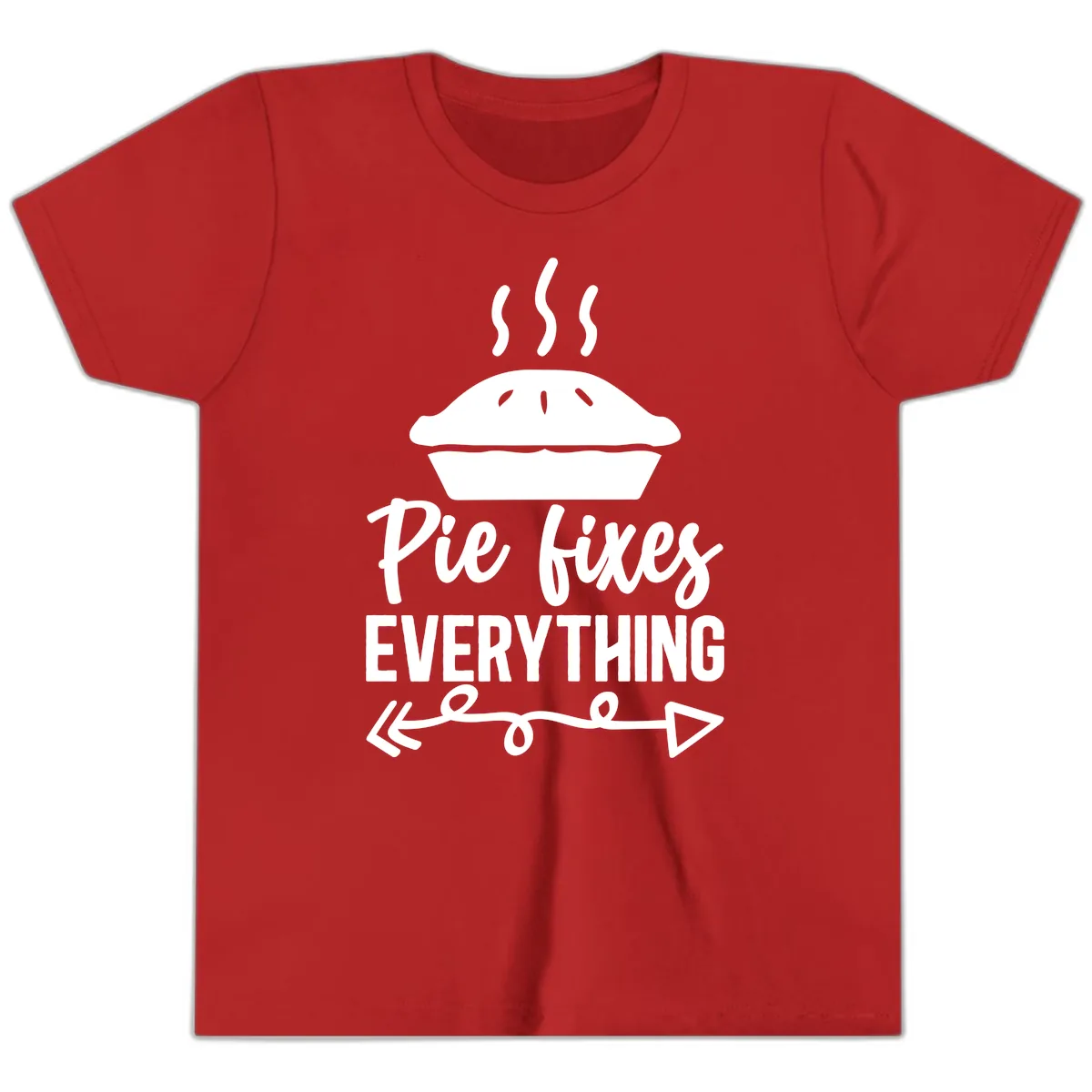 Pie Fixes Everything Statement Piece Youth T-Shirt in Red