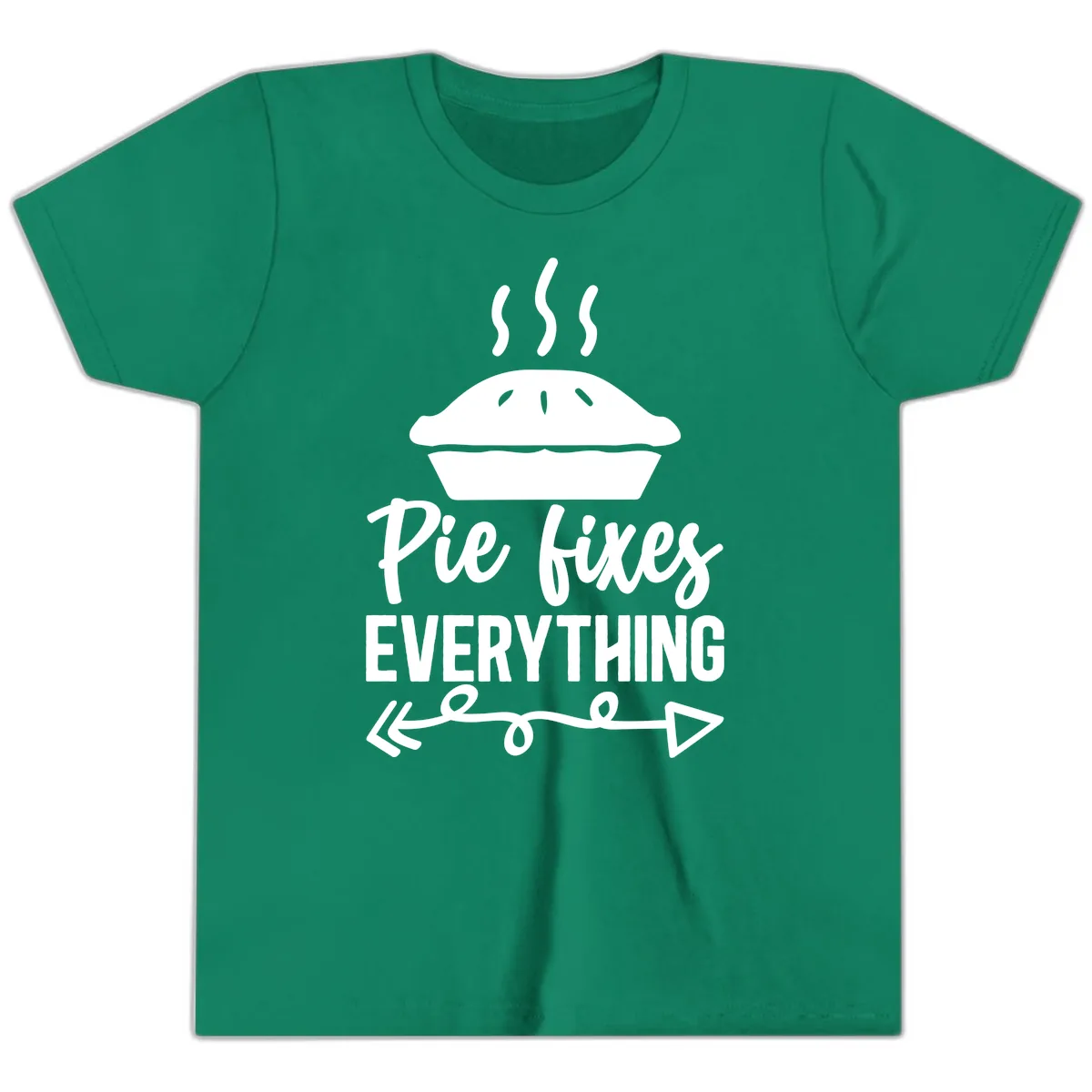 Pie Fixes Everything Statement Piece Youth T-Shirt in Kelly