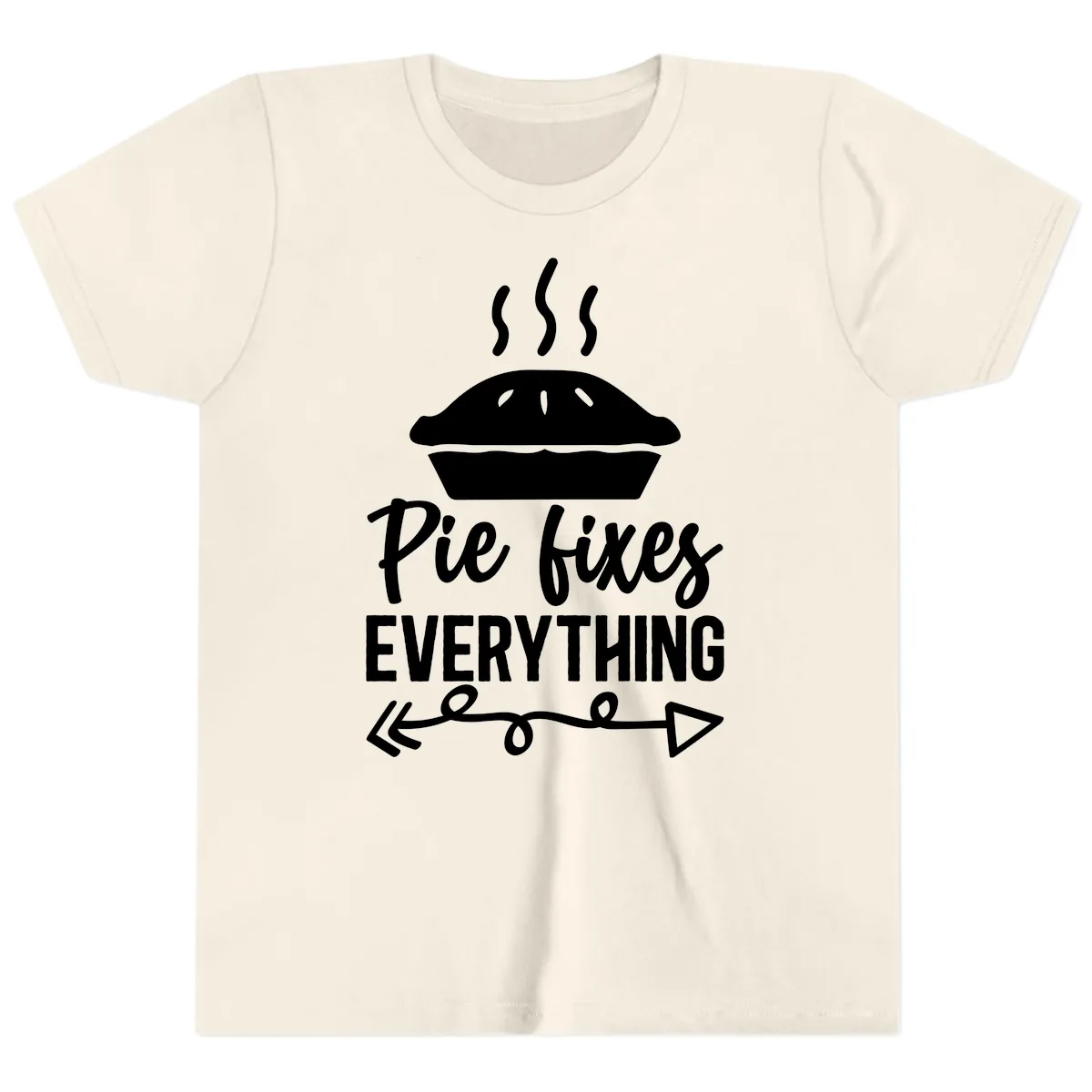 Pie Fixes Everything Statement Piece Youth T-Shirt in Natural