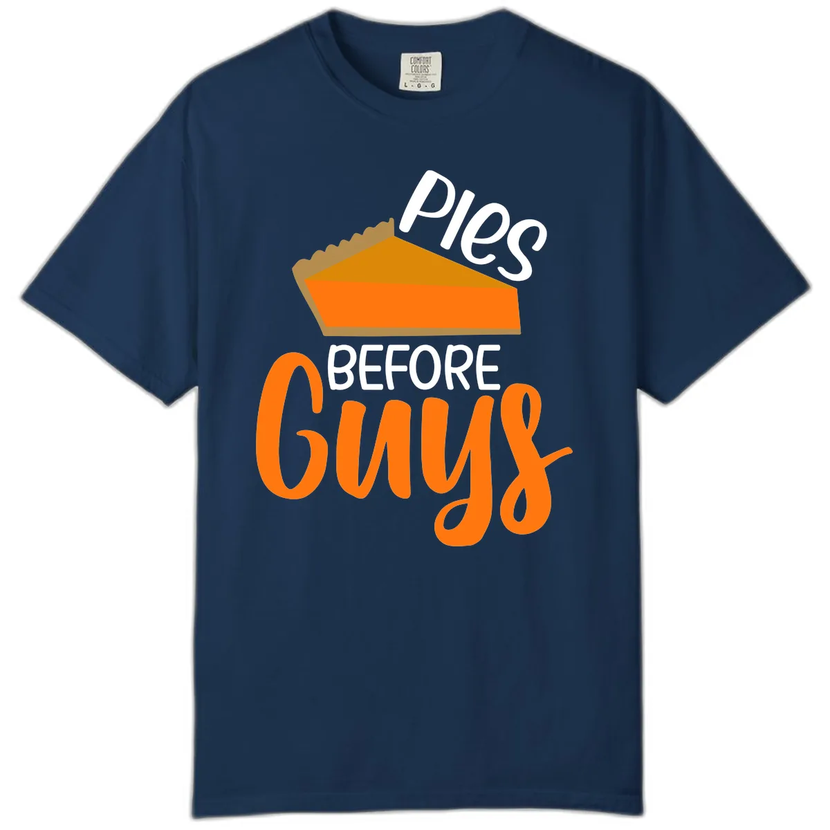 Pies Before Guys Thanksgiving Graphic Comfort Color in Navy