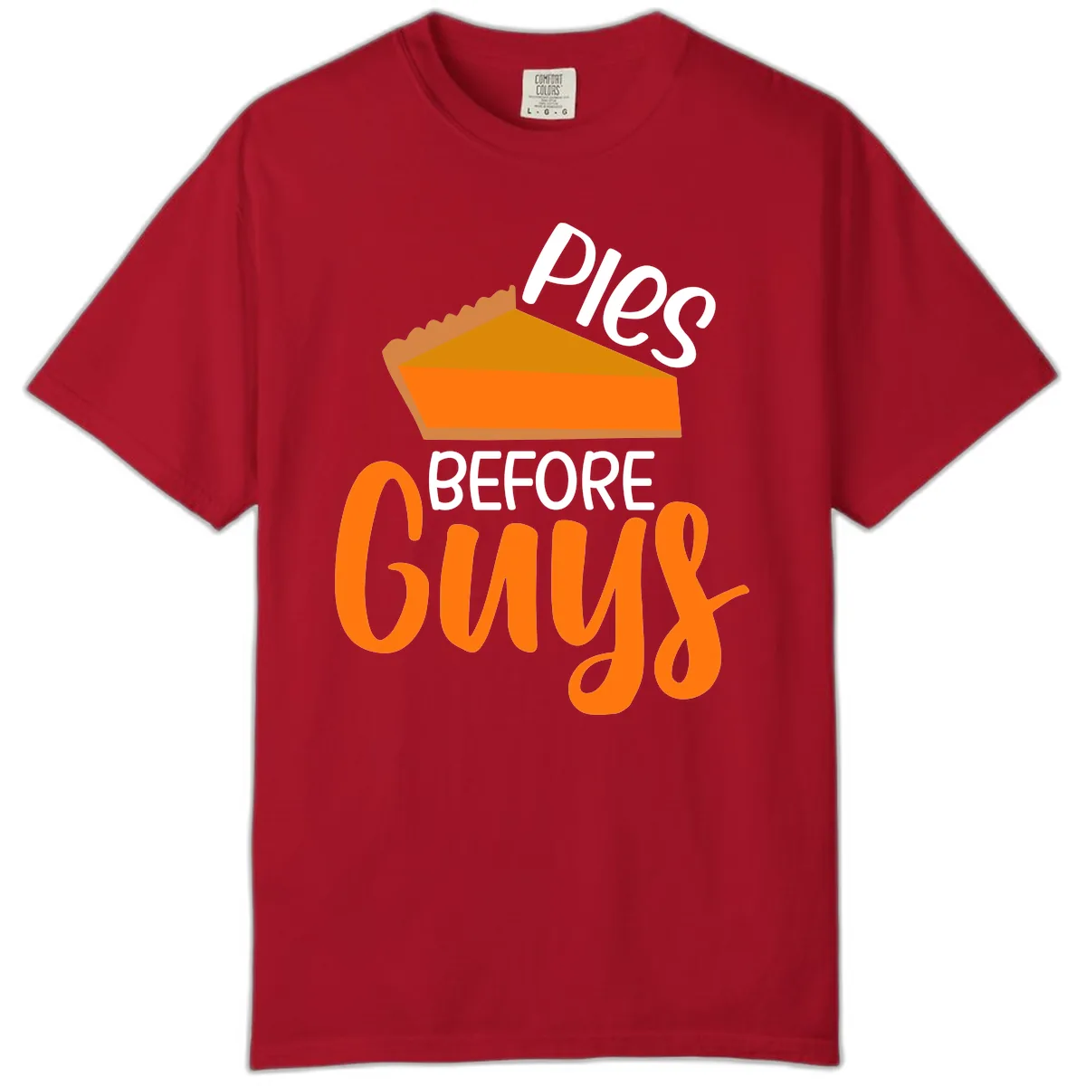 Pies Before Guys Thanksgiving Graphic Comfort Color in Red