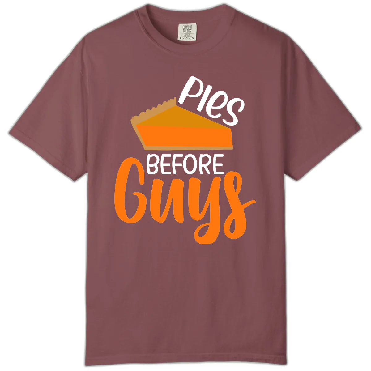 Pies Before Guys Thanksgiving Graphic Comfort Color in Brick
