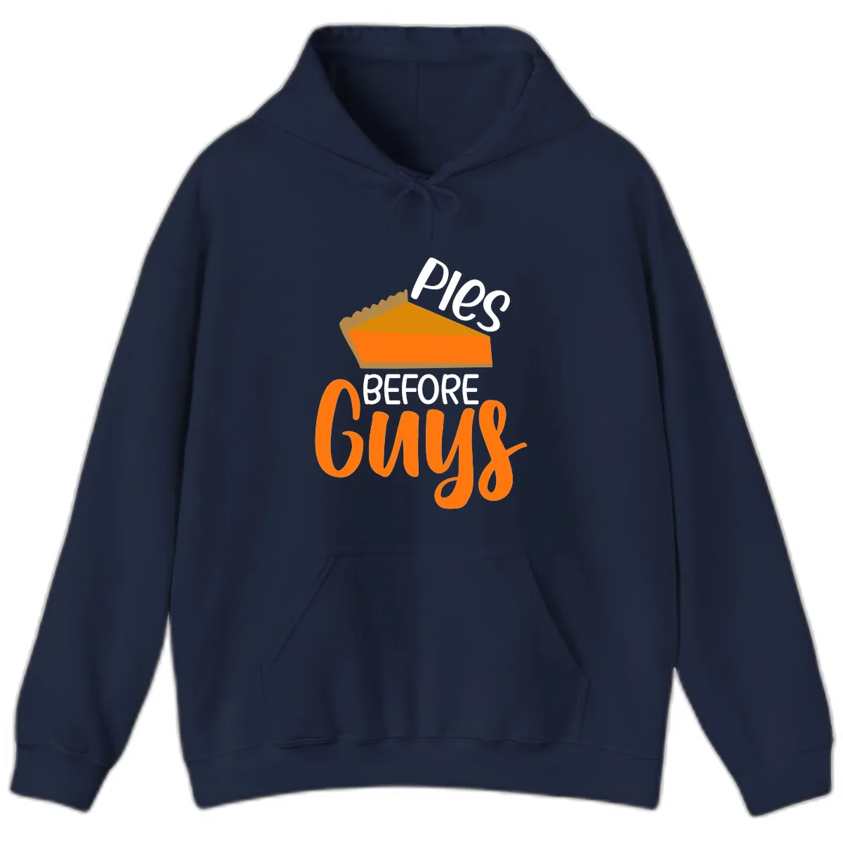 Pies Before Guys Thanksgiving Graphic Hoodie in Navy
