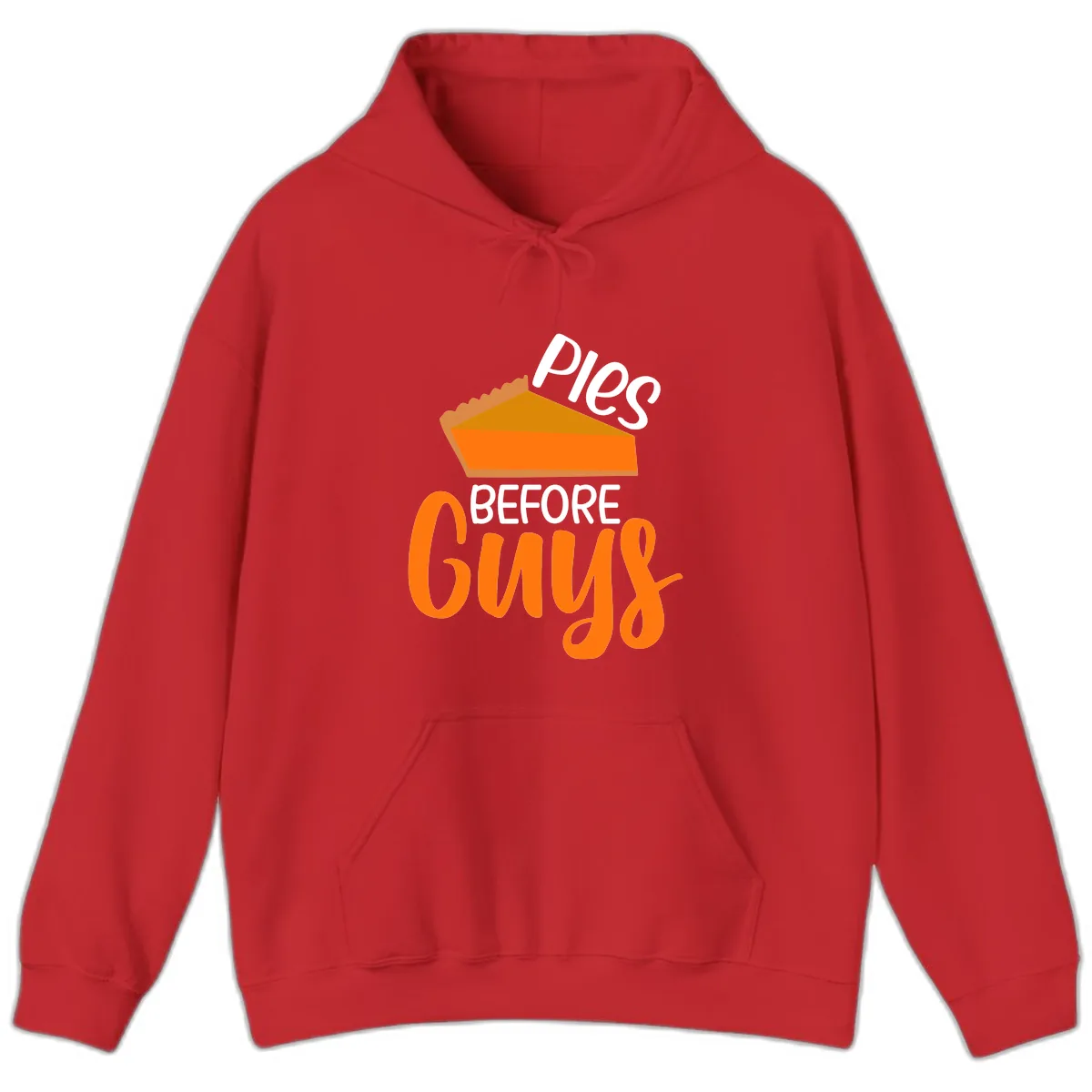 Pies Before Guys Thanksgiving Graphic Hoodie in Red