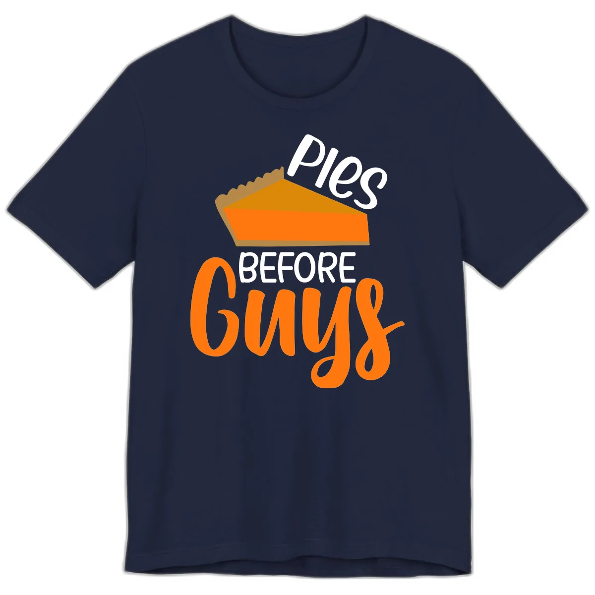 Pies Before Guys Thanksgiving Graphic Premium T-Shirt in Navy