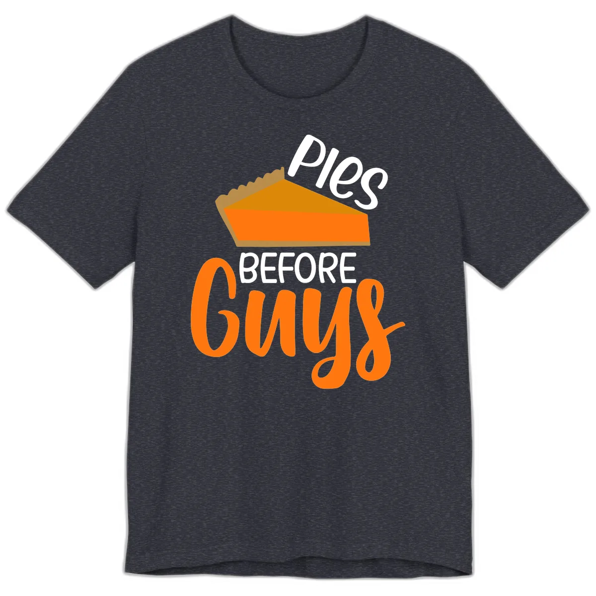 Pies Before Guys Thanksgiving Graphic Premium T-Shirt in Heather Navy