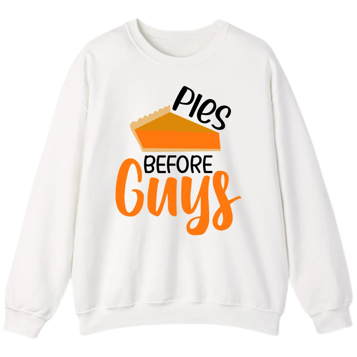 Pies Before Guys Thanksgiving Graphic Sweatshirt in White