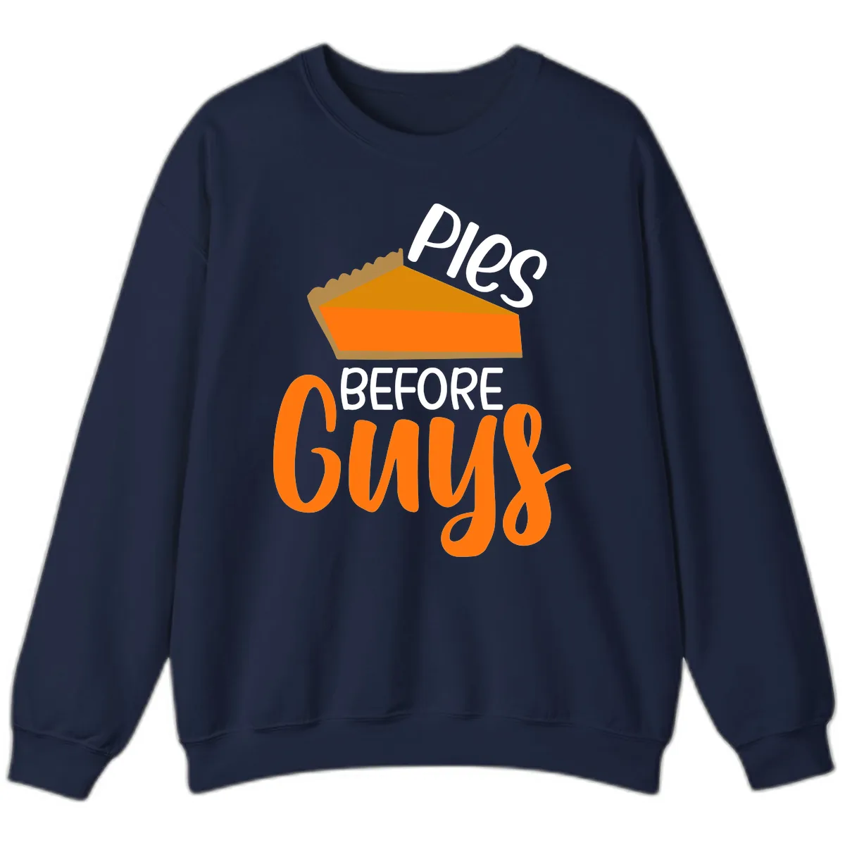 Pies Before Guys Thanksgiving Graphic Sweatshirt in Navy